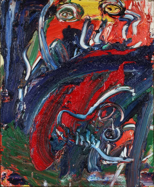 BENGT LINDSTRÖM. Komposition med figurer, olja på duk, osignerad.