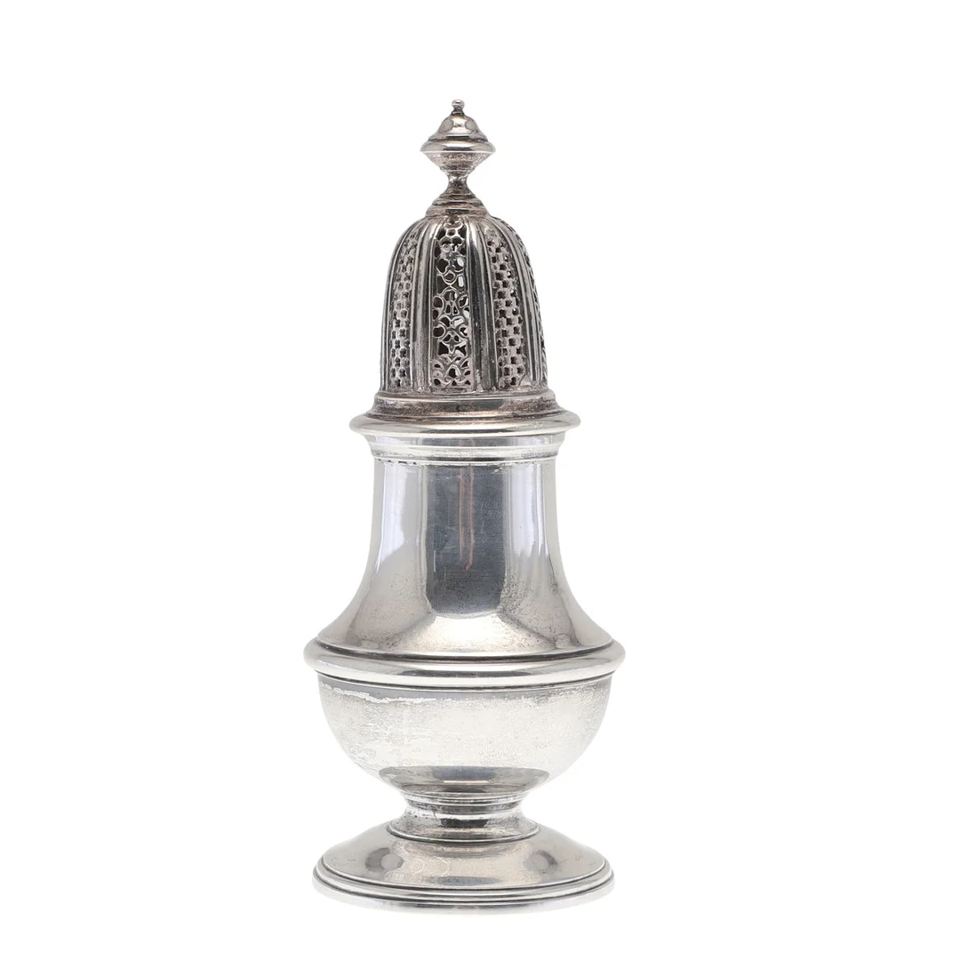 A MID CENTURY SILVER SUGAR CASTER. — Silver — Lawrences Auctioneers