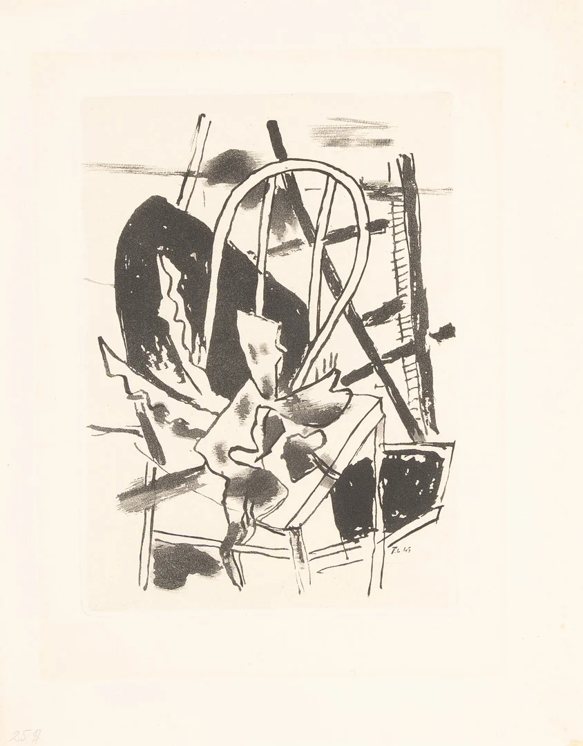 FERNAND LÉGER. Akvatint/gravyr, monogramsignerad i trycket F.L. 45. — Engravings & Prints — Stockholms Auktionsverk Helsingborg