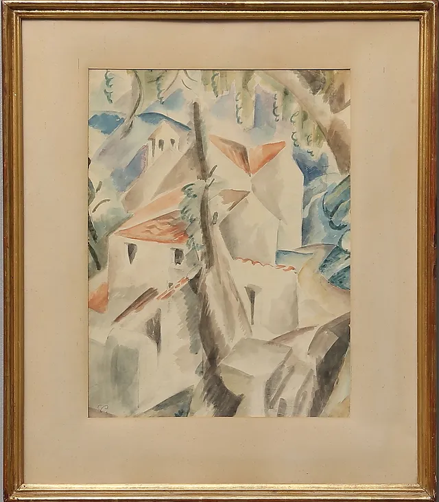GEORG PAULI. akvarell, monogram signerad.