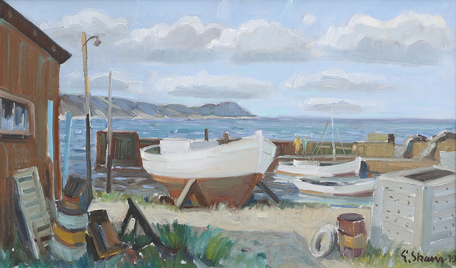 ESKIL SKANS. "ÖSTKUSTHAMN". — Paintings — Crafoord Auktioner Lund