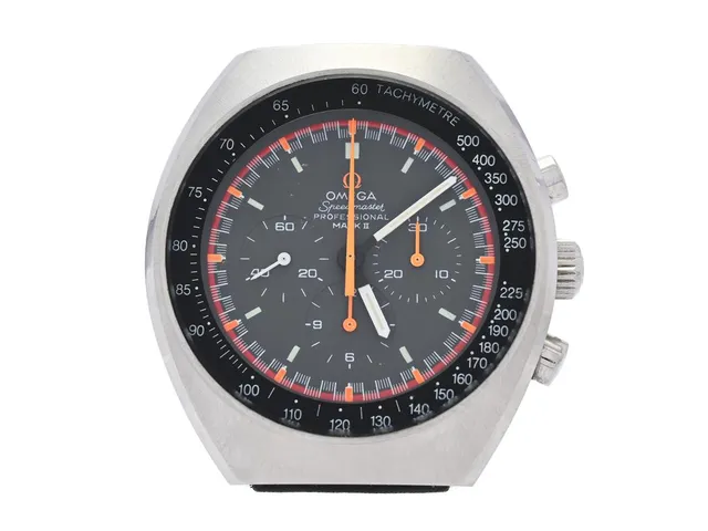 OMEGA, Speedmaster Professional, Mark II (T Swiss Made T), "Tachymetre", s.k. "Racing Dial", Cal 861, Serie nr. 32195105, Ref nr. ST 145,0014, Boett nr. 145.014, kronograf, herrur, 41,5 mm, stål, manuell, mineralglas, läderband, originalspänne i stål, ca 1971.