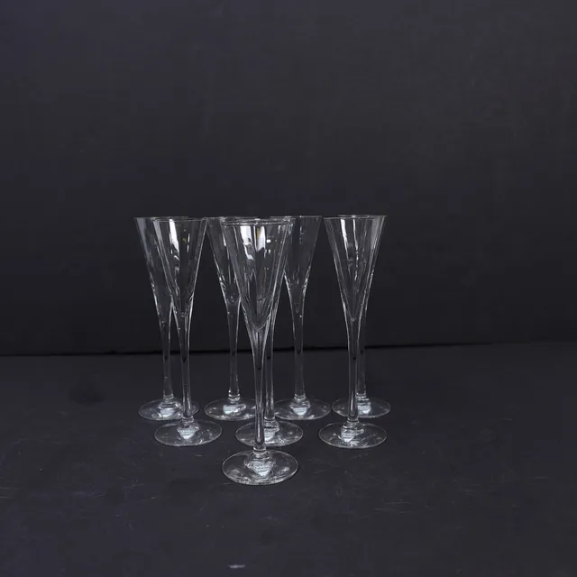 GUNNAR CYRÉN. Snapsglas 8st, "Optica" Orrefors.
