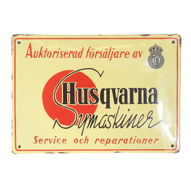 EMALJSKYLT, "Husqvarna Symaskiner Service och Reparationer", Husqvarna Vapenfabriks AB, 1943.