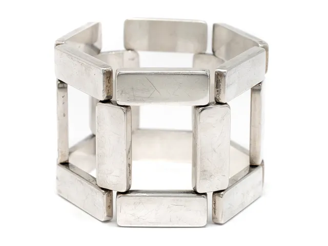 GEORG JENSEN, armband, silver, design Astrid Fog, nr 195, längd 21,5 cm, bredd 5,8 cm, vikt 150,8 g, Danmark.