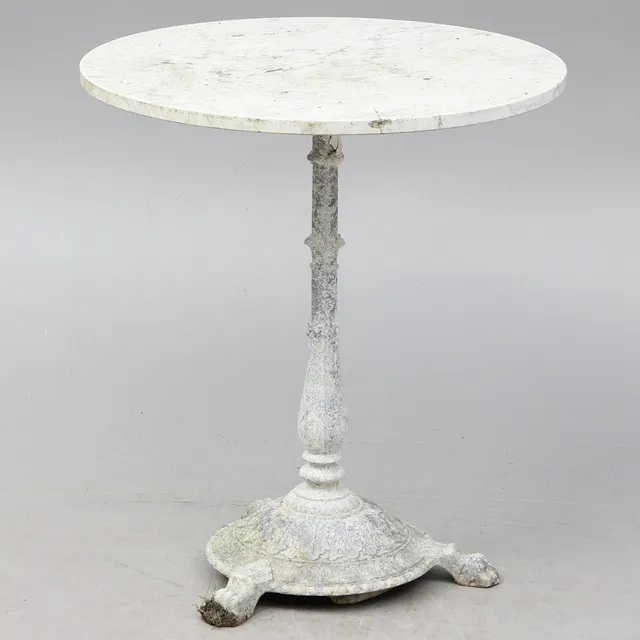 TRÄDGÅRDSBORD, metall, med stenskiva.