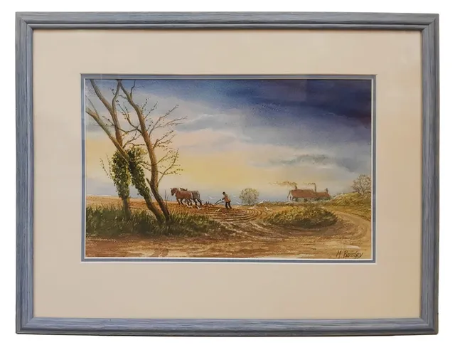 MICK BENSLEY (BRITISH, 1944-2023) PLOUGHING NORFOLK.