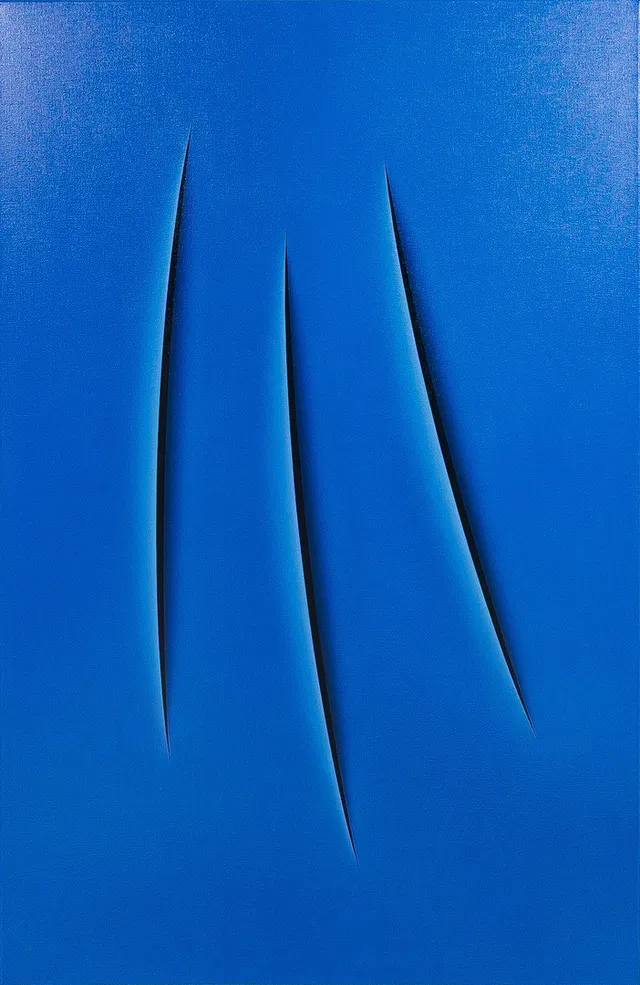 RALF ARZT. "Hommage à Fontana XXX", olja på duk, signerad a tergo.