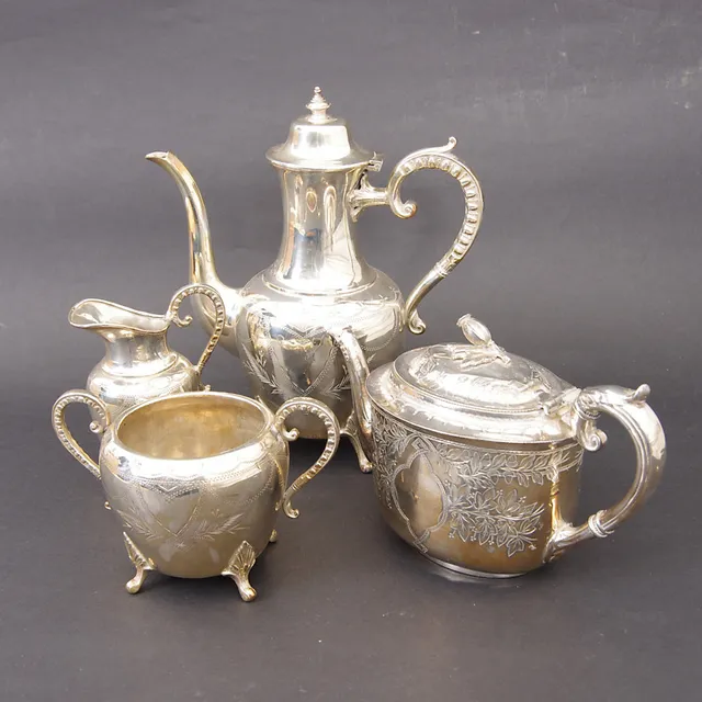 KAFFESERVIS SAMT KANNA, nysilver.