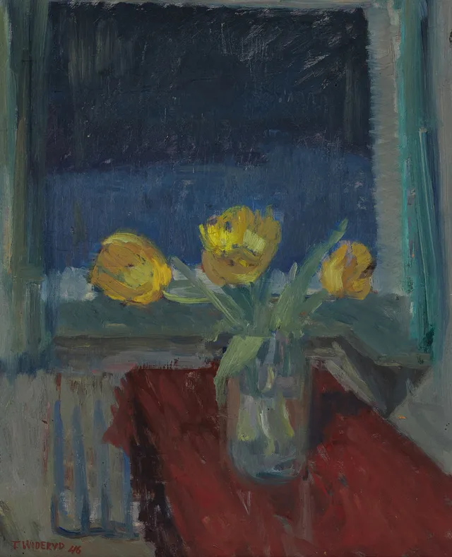 TORE WIDERYD (1908-1992). Blomsterstilleben, signerad och daterad -46, olja på pannå.