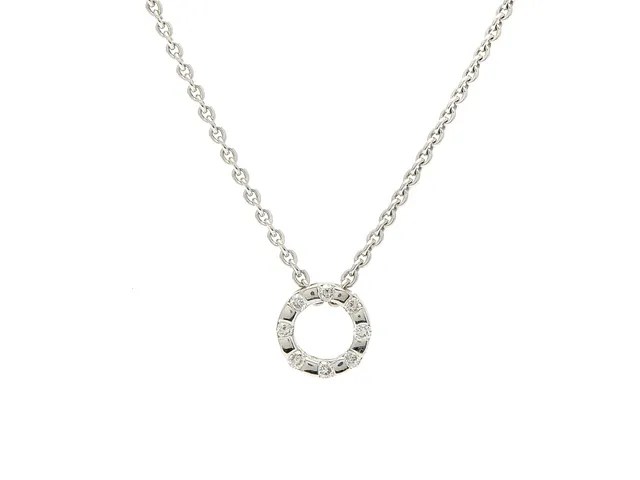 HÄNGE/KEDJA, 18K vitguld, 8 briljantslipade diamanter ca 0,08 ctv, ca W/VS. längd kedja ca 42 cm, vikt 3,7 g