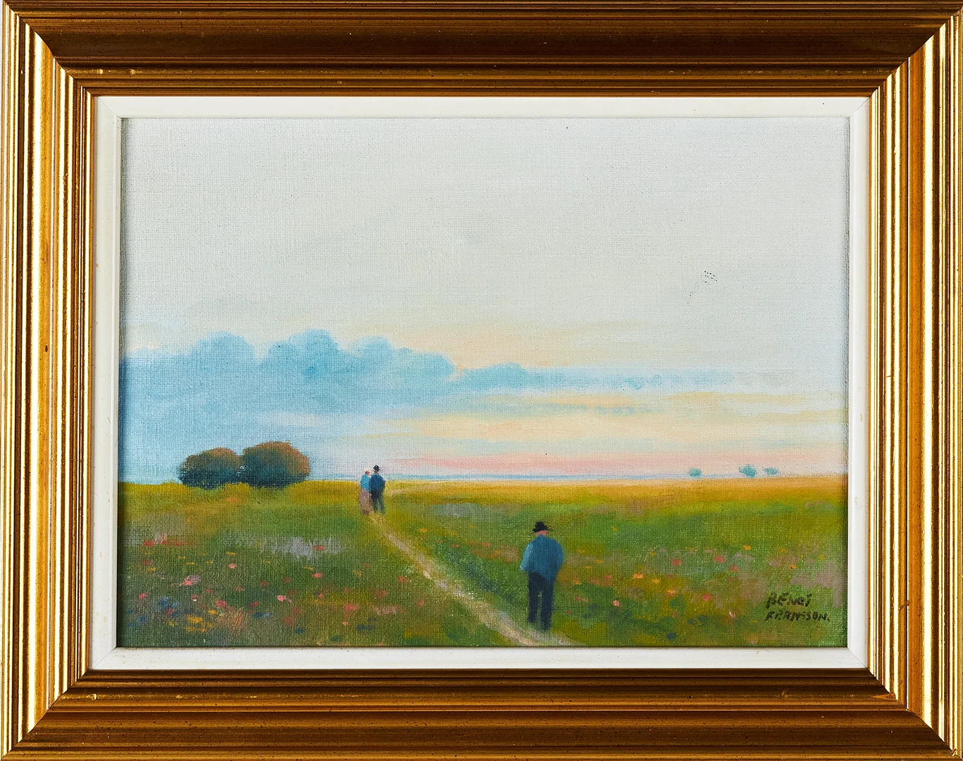 BENGT FRANSSON. "Flanörer", signerad, olja på duk. — Paintings — Stockholms Auktionsverk Sickla