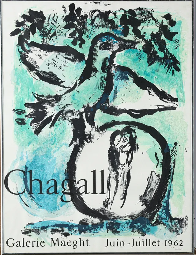 MARC CHAGALL. EFTER. affisch, Galerie Maeght, 1962.