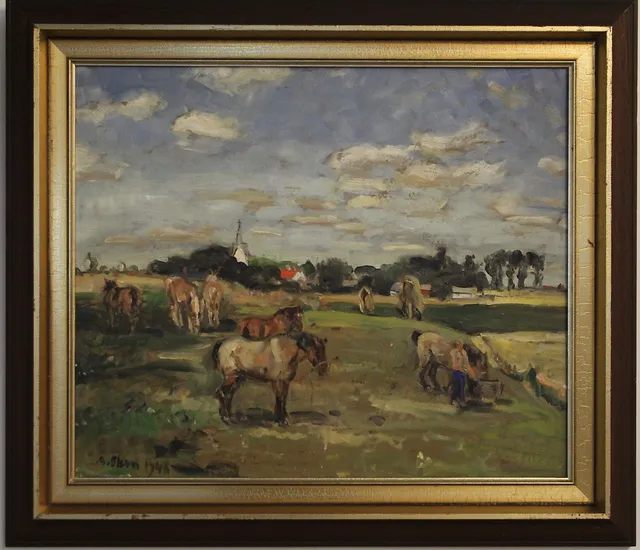 ANDERS OLSON. OLJA PÅ PANNÅ, signerad.