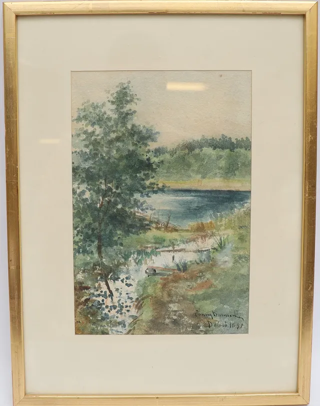 CONNY BURMAN. Landskap, akvarell, signerad och daterad 1894.