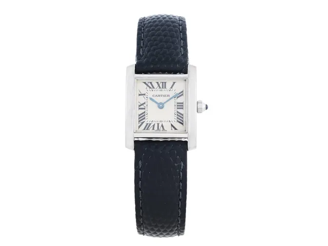 CARTIER, Tank Francaise, Cal 057, Boett nr. 524979CD/2403, damur, 20 x 18 (26,5) mm, 18K vitguld, quartz, safirglas (repor), läderband, originalspänne i 18K vitguld, ca 2000.