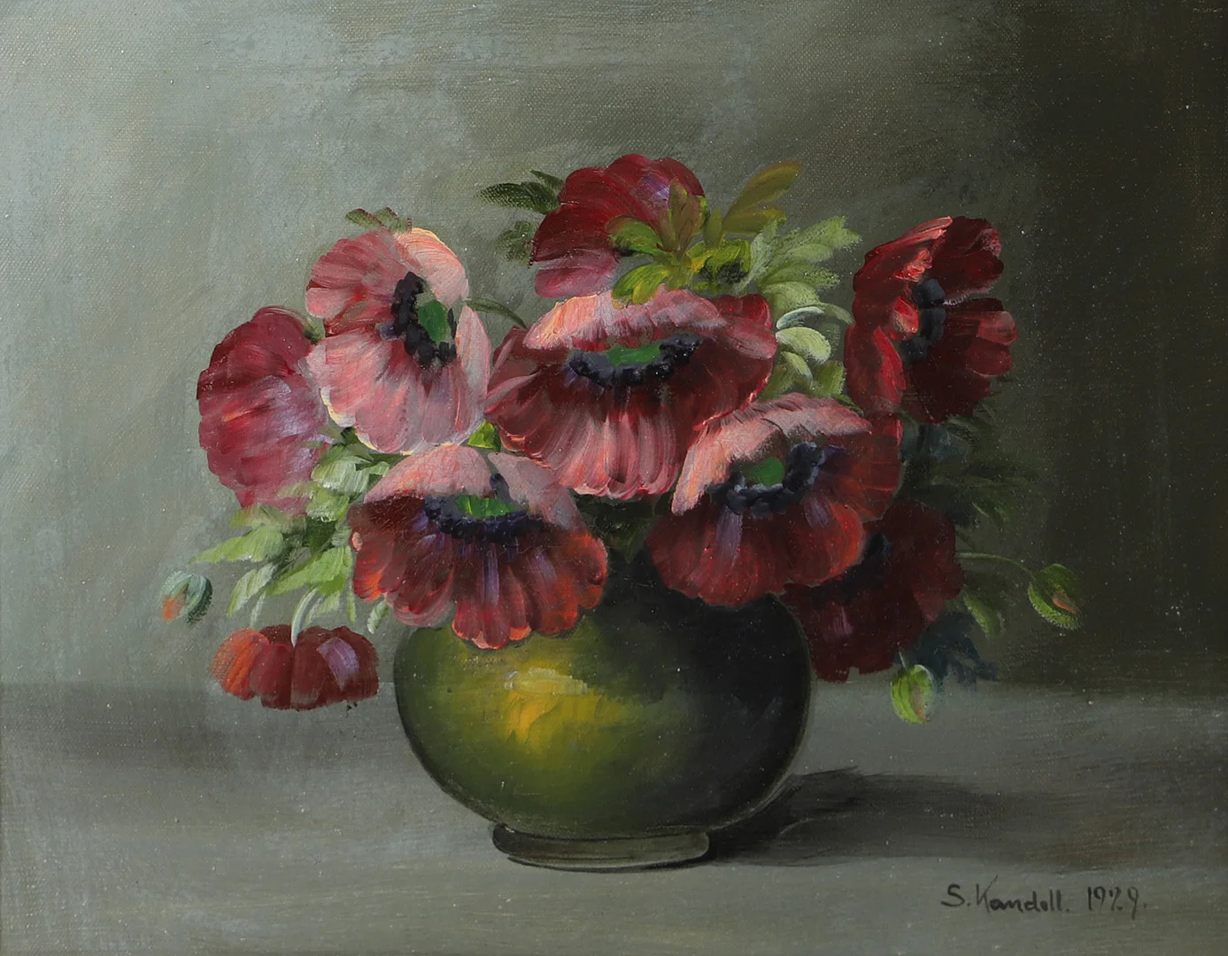 STURE KANDELL. Blomsterstilleben, olja på duk, signerad S. Kandell. — Paintings — Helsingborgs Auktionskammare