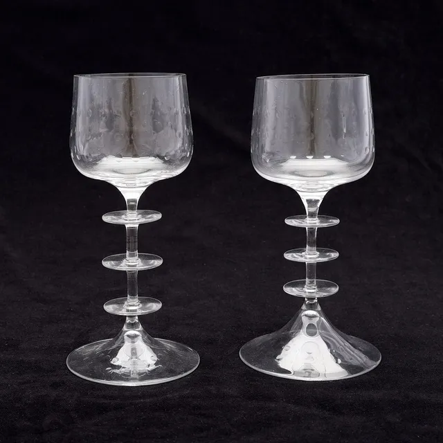 NILS LANDBERG. POKALGLAS, TVÅ STYCKEN, ORREFORS/SANDVIK.