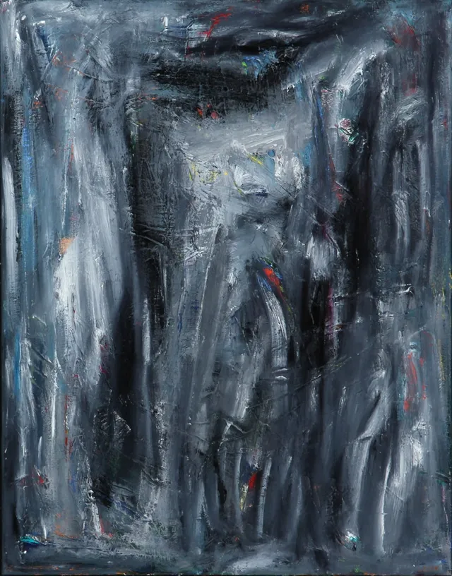 Erling Leick. 'Rain Verse', olie på lærred