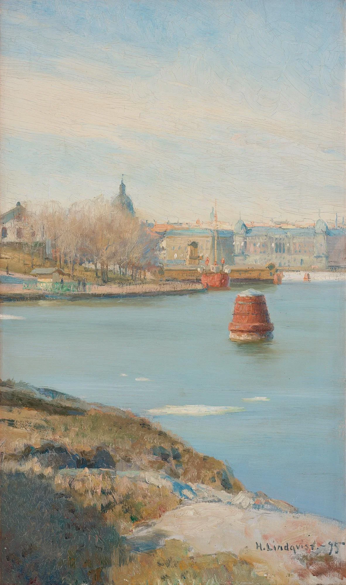 Herman Lindqvist, Vy över Strandvägen, Stockholm. — Bukowskis