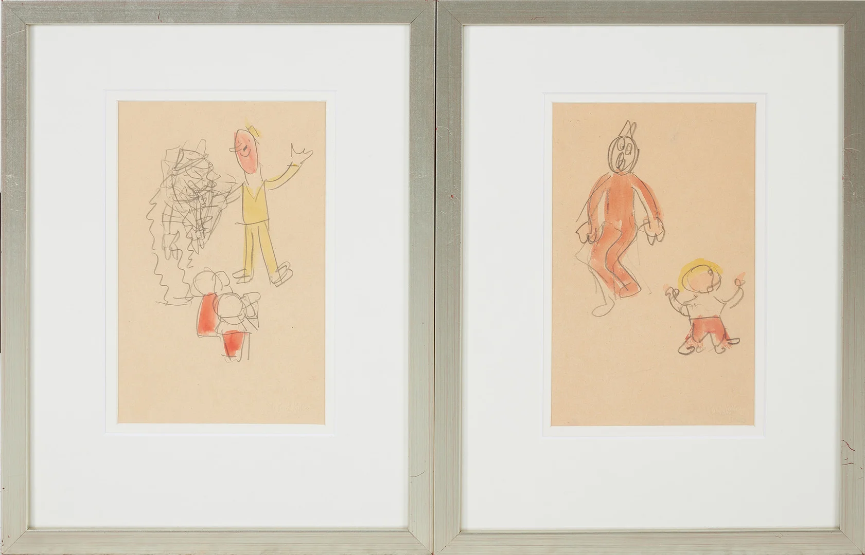 CARL KYLBERG. 2 st, Figurmotiv, akvarell blyerts, stämpelsignerade. — Paintings — Stockholms Auktionsverk Sickla