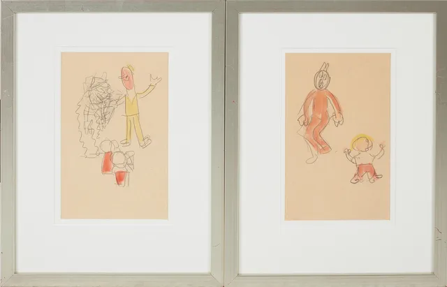 CARL KYLBERG. 2 st, Figurmotiv, akvarell blyerts, stämpelsignerade.