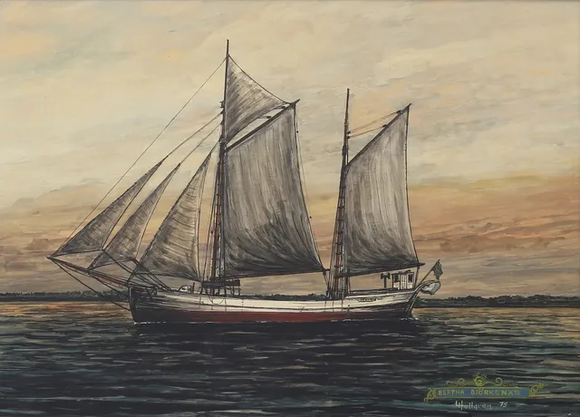 LARS HULTGREN. "Bertha Björkenäs", blandteknik på pannå, signerad, daterad 79.