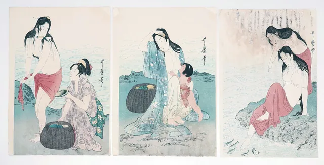 KITAGAWA UTAMARO (CA. 1753-1806). Fishermen.