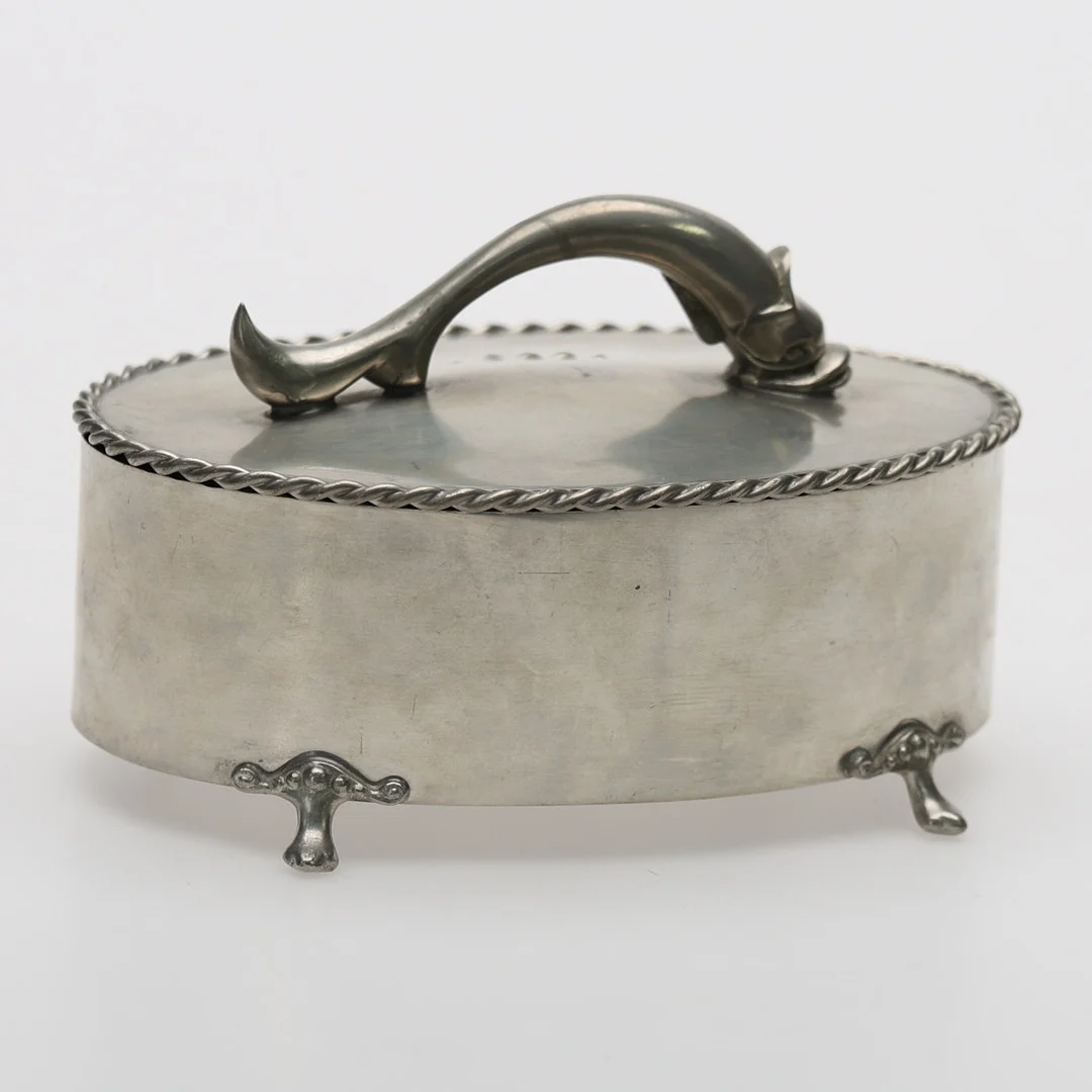ERNST SVEDBOM. Smyckesskrin med spegel, Tenn. — Pewter, Brass & Copper — Örebro Stadsauktioner