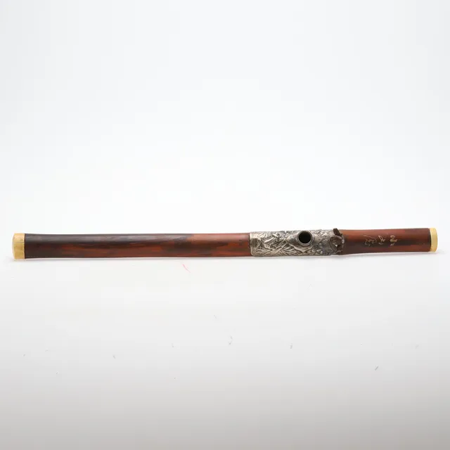 PIPA, trä med silver och ben, Kina,18/1900-tal.