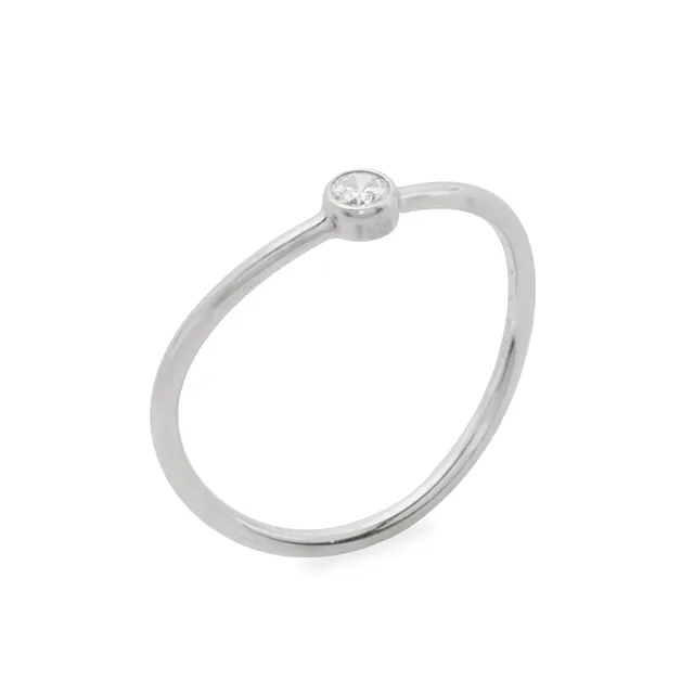 TIFFANY & CO. Elsa Peretti-kollektionen, ”Wave”-ring af platin med en brillant-slebet diamant på 0,05 carat.