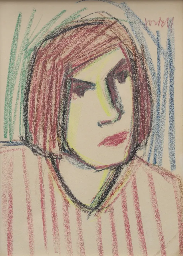 IVAN JORDELL. Kvinnoporträtt. Pastell, signerad.