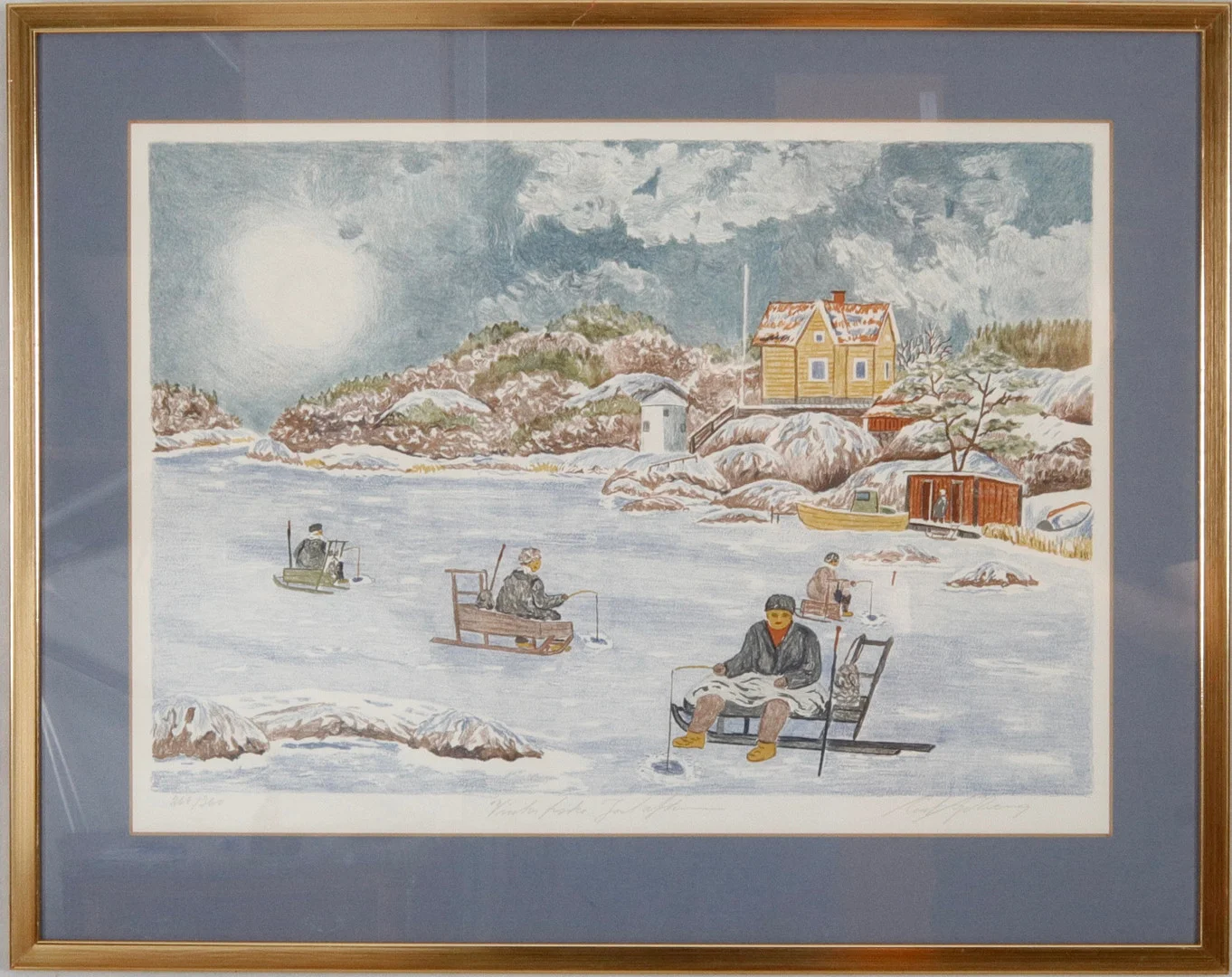 CURT SJÖBERG. Färglitografi. — Engravings & Prints — Halmstads Auktionskammare