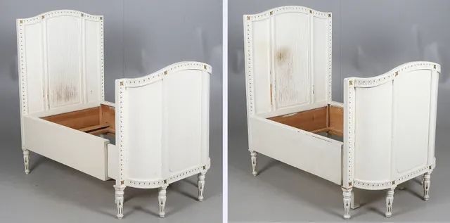 SÄNGSTOMMAR, ett par, Gustaviansk stil, 1900-tal.