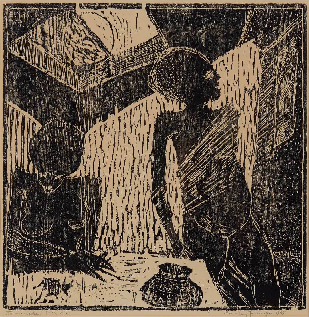 Johannessen, Erik Harry — "To mennesker" 1934/1954 — Kunst/Grafikk — Blomqvist