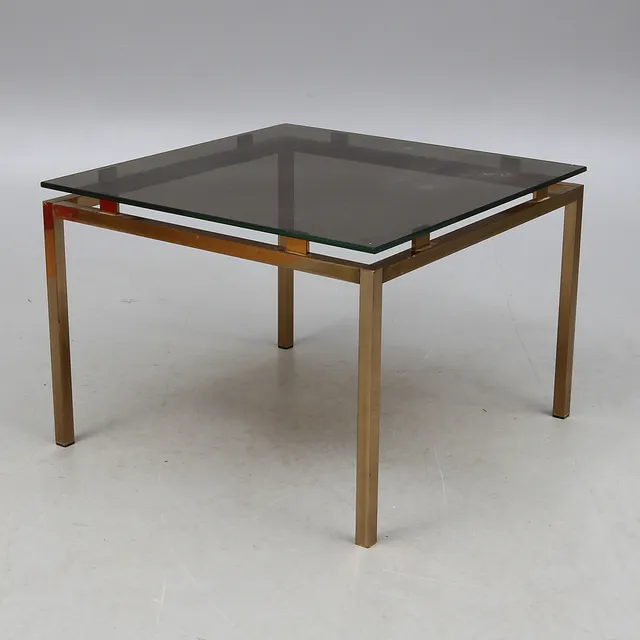 SOFFBORD, metall med glasskiva, 1900/2000-tal.