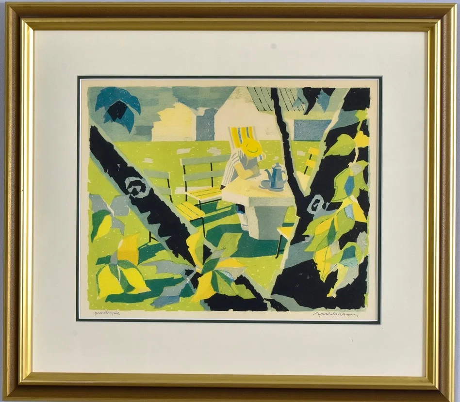 AXEL OLSON. Färglitografi. — Engravings & Prints — Halmstads Auktionskammare