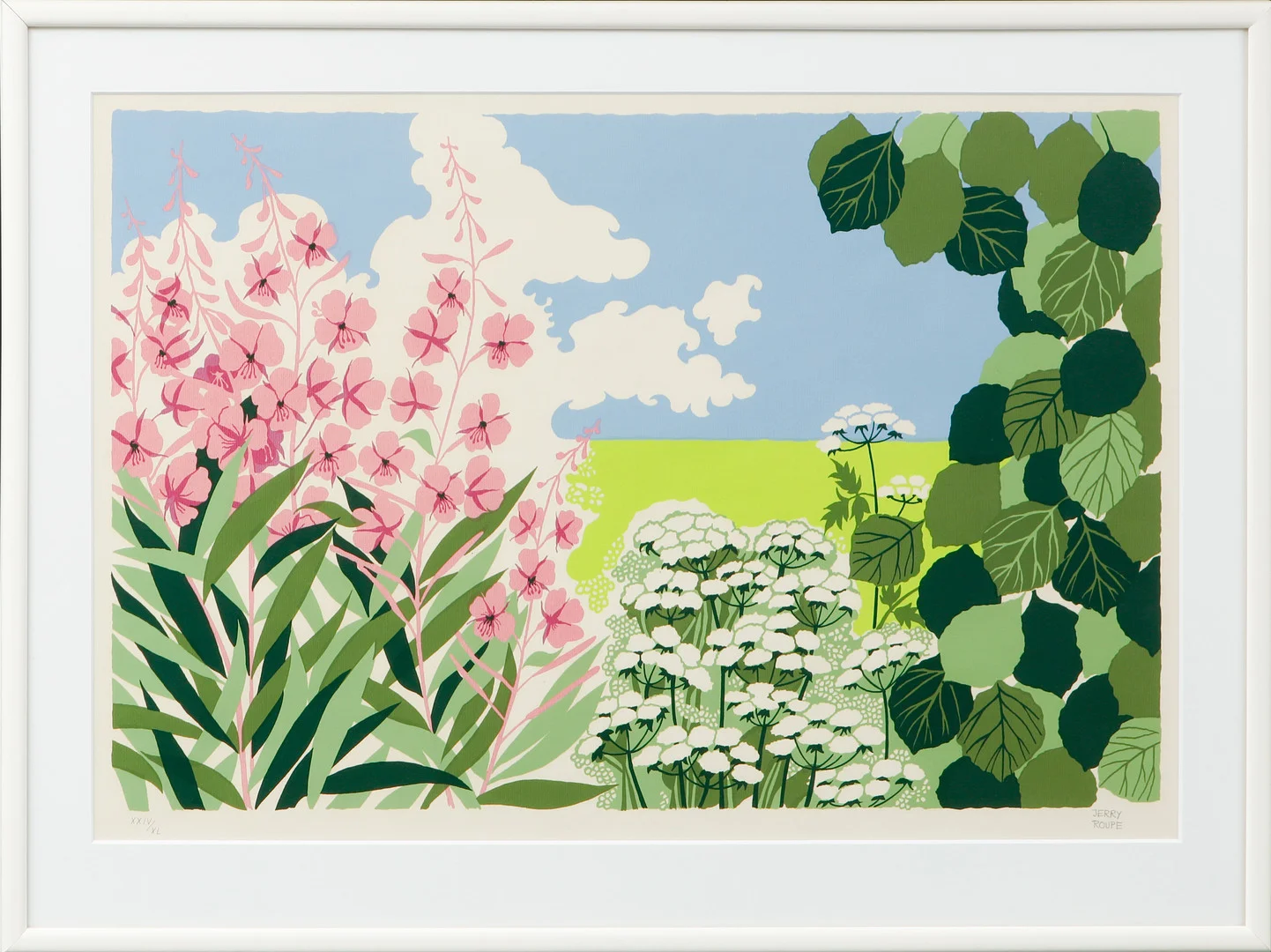 JERRY ROUPE. Landskap med växter, färglitografi, signerad och numrerad XXIV/XL. — Engravings & Prints — Göteborgs Auktionsverk