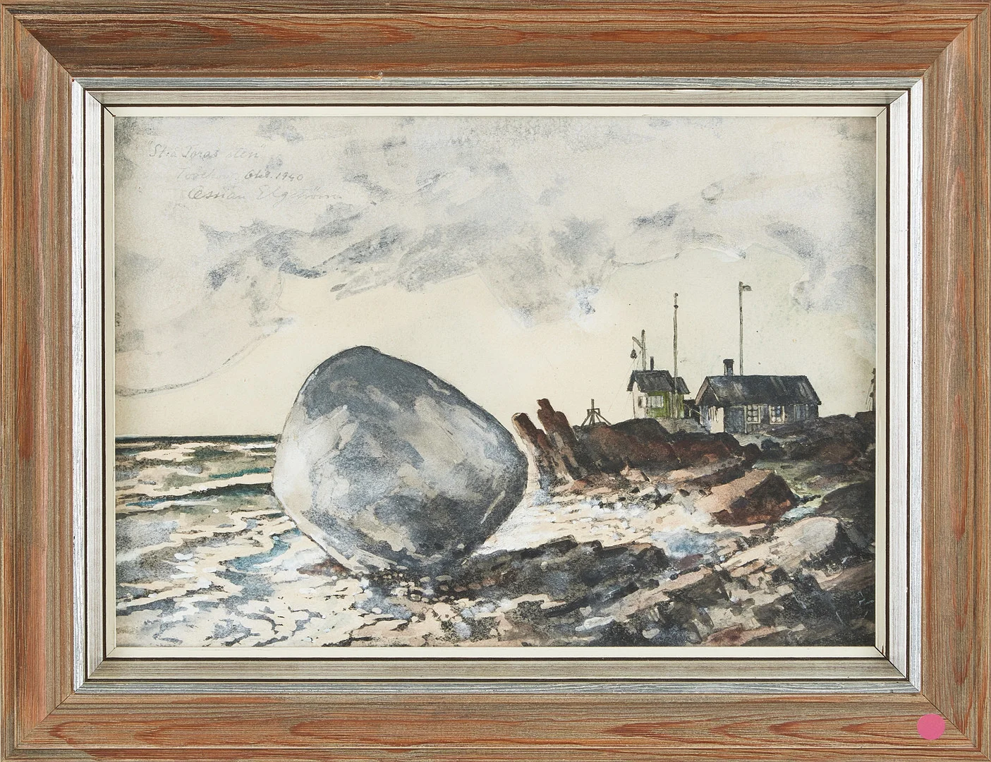 OSSIAN ELGSTRÖM. "St:a Toras sten", akvarell med täckvitt. — Paintings — Stockholms Auktionsverk Magasin 5