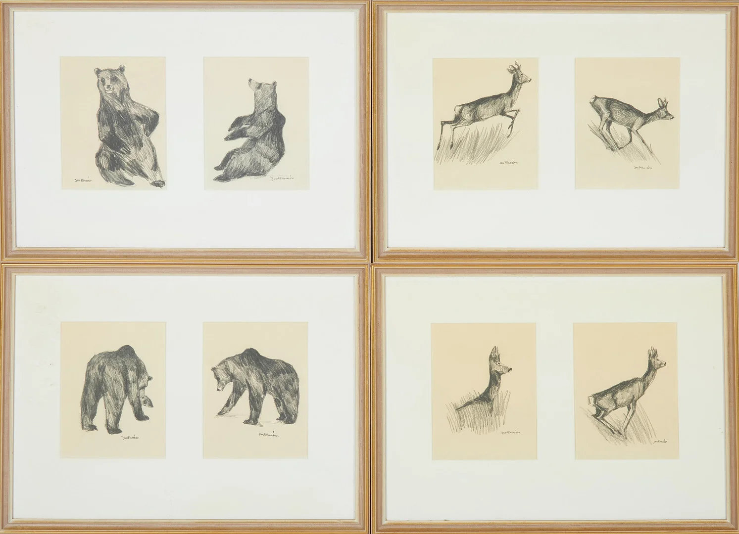 JAN RHODIN. teckningar, blyerts, signerade, 4 st inramningar, bestående av 8 st teckningar. — Paintings — Stockholms Auktionsverk Sickla