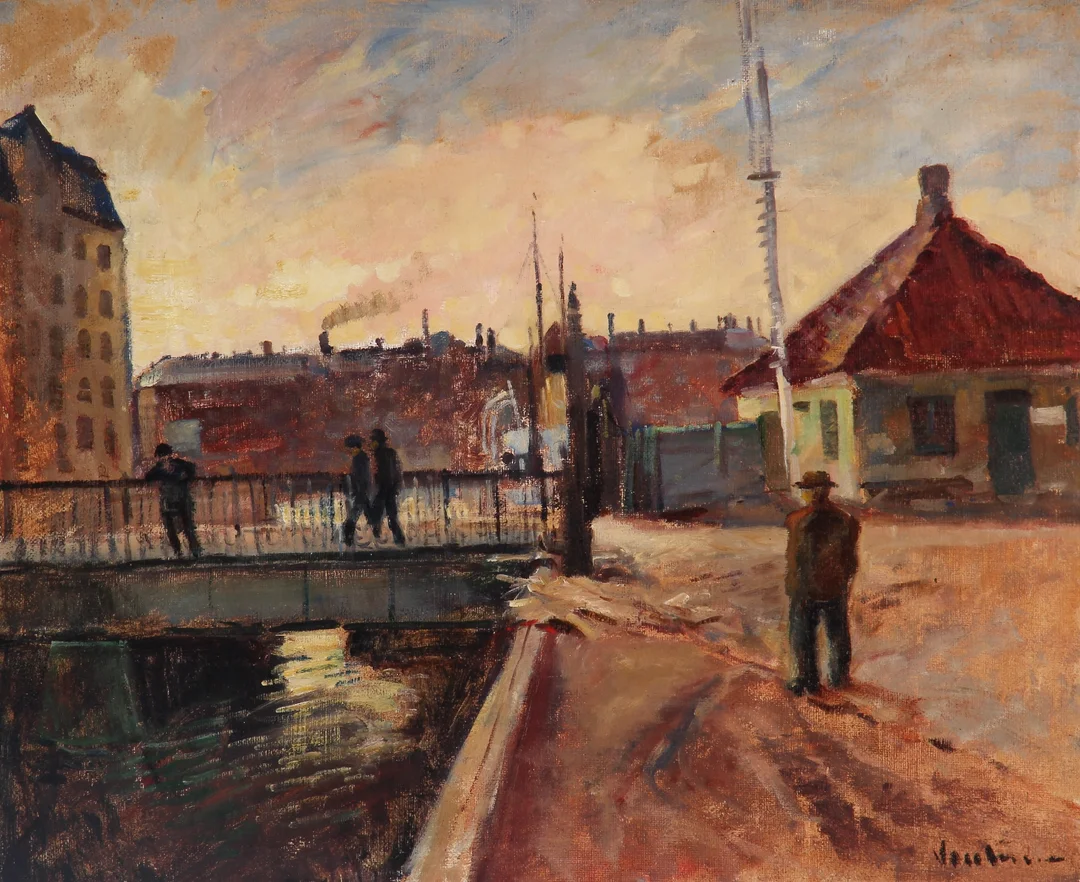 Mogens Vantore. Street scene by the canal — Paintings and sculptures/Older pictorial arts — Lauritz