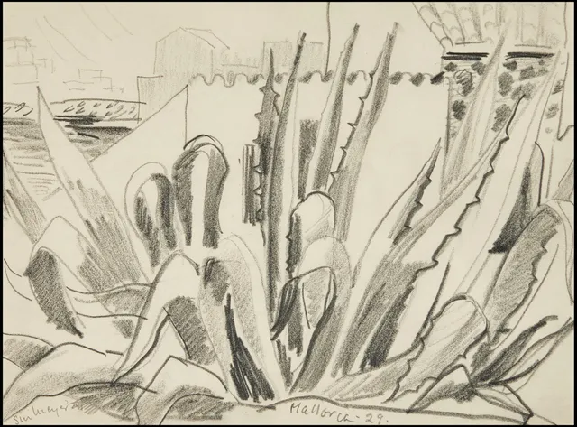 SIRI MEYER (1898–1985), Mallorca, signerad och daterad -29, blyerts.