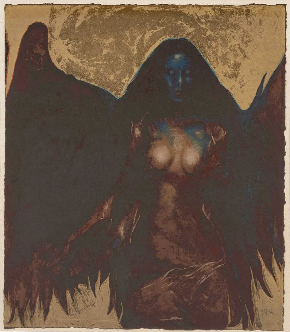 JAN NALIWAJKO. Ängel, färglitografi, signerad, numrerad, 254/360. — Engravings & Prints — Auktionshuset Kolonn