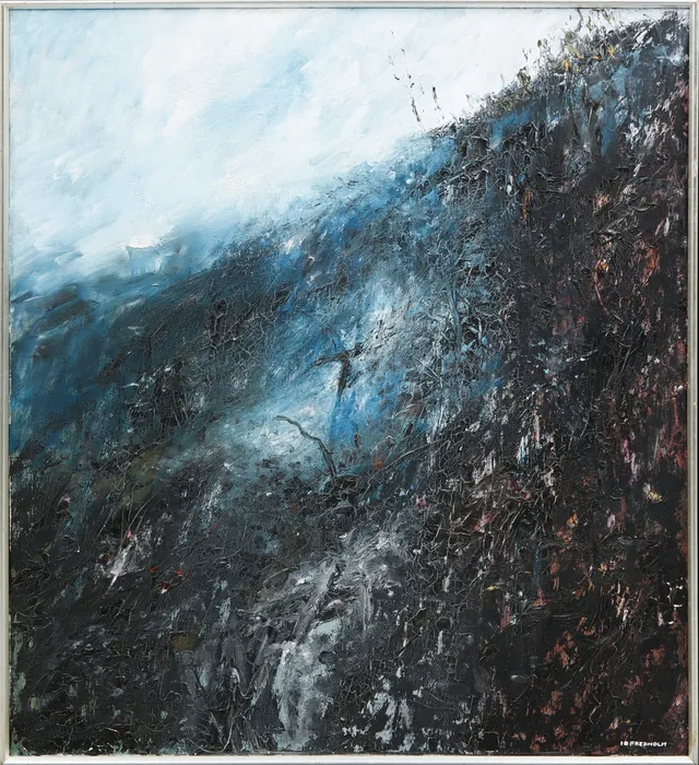 BERTIL FREDHOLM. "Hunneberg", olja på duk. signerad.
