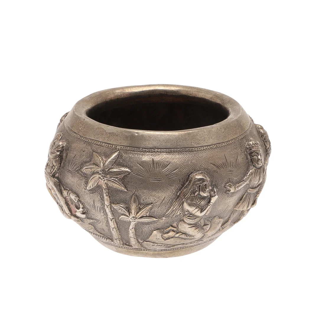 A LATE 19TH/EARLY 20TH CENTURY BURMESE SILVER BOWL. — Silver — Lawrences Auctioneers