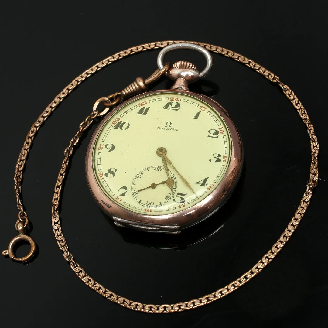 OMEGA, fickur, manuell, boett av silver, 1900-tal. — Pocket & Stop Watches — Auktionshuset Kolonn