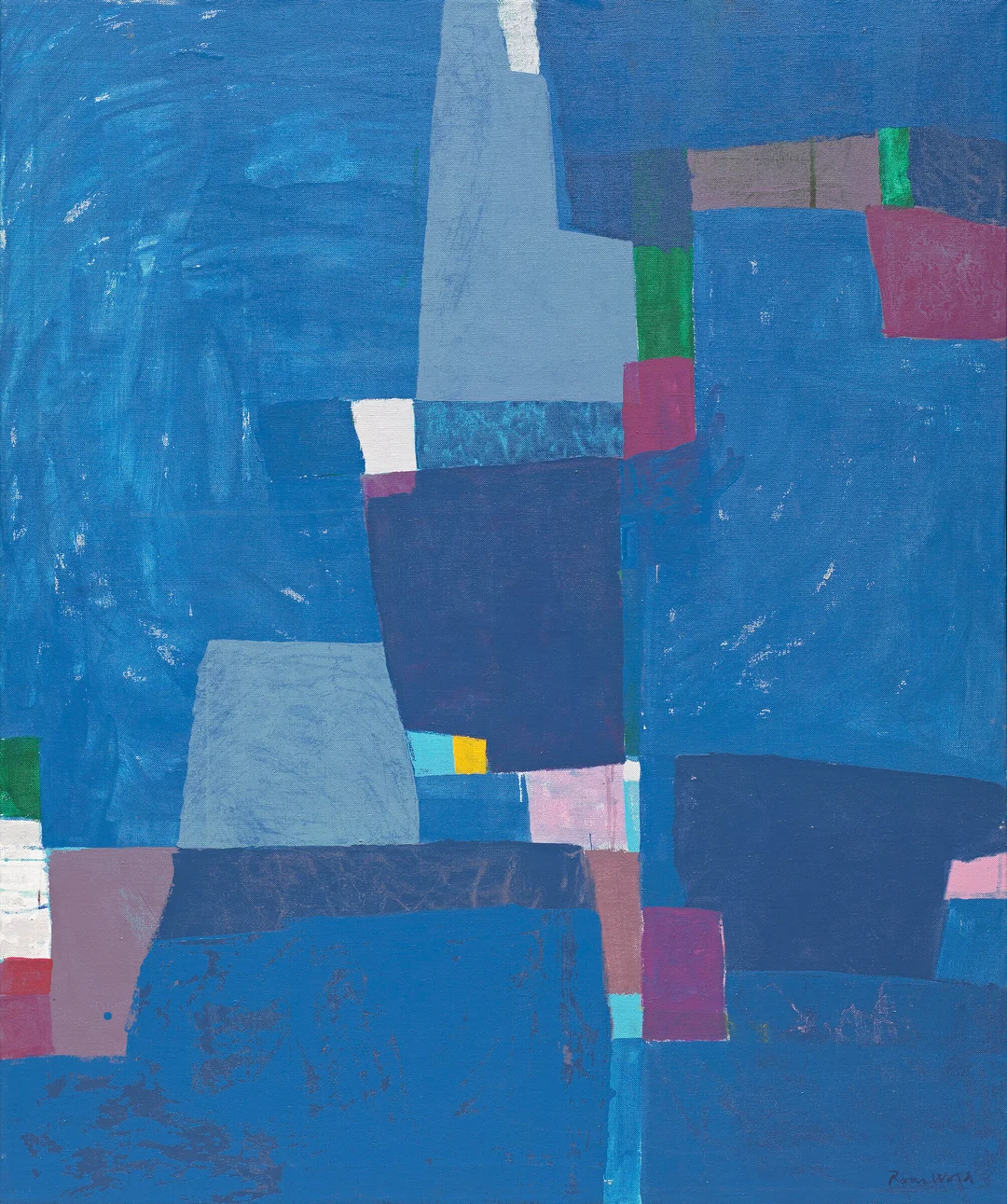 Wold, Roar — "Komposisjon blått-rødt" 1992 — Kunst/Maleri — Blomqvist