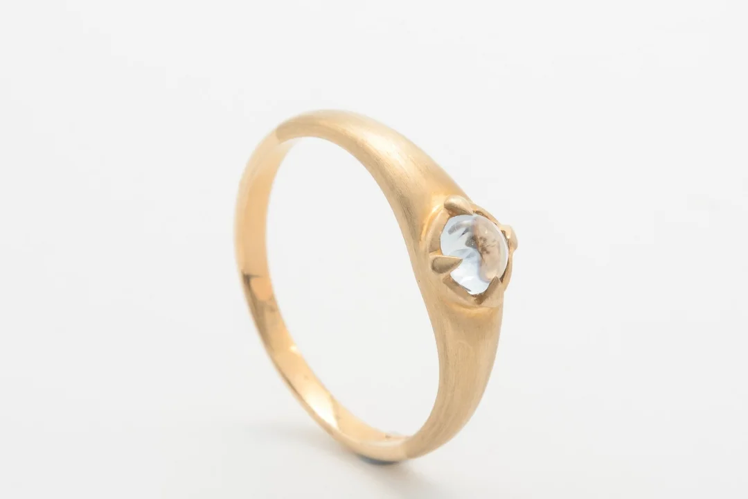 Ring med synt. aquamarin, str. 56 — Jewellery/Rings — Lauritz
