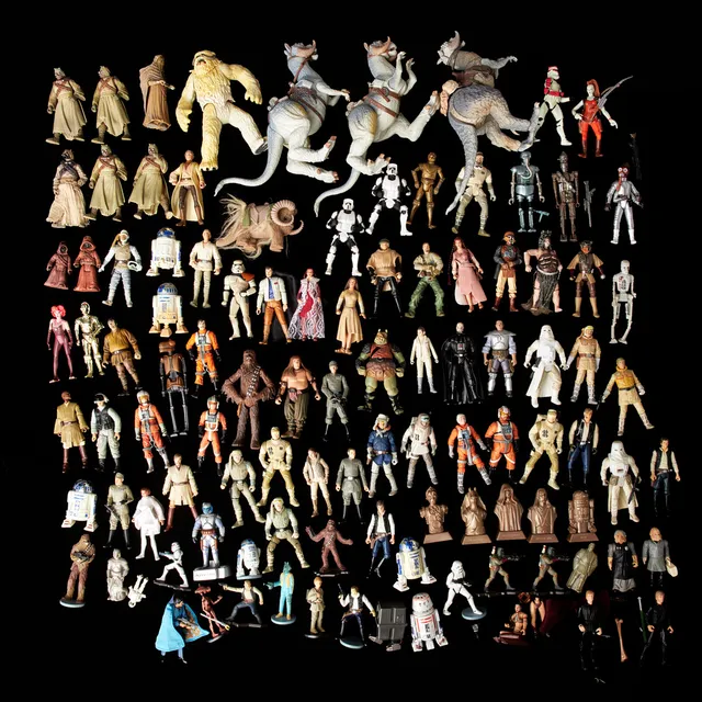 STAR WARS, Figurer och fordon, ca 130 dlr, med lösa tillbehör och stativ, bl.a. Kenner och Hasbro, 1990/2000-tal, enstaka delar 1970-tal.