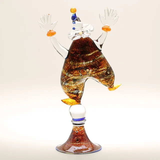 MILAN VOBRUBA. Skulptur, clown, signerad.